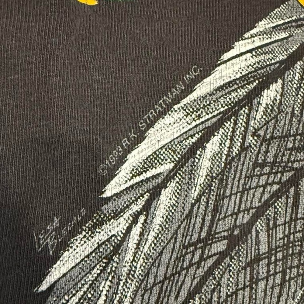 Vintage Harley Davidson Bald Eagle AOP Single Stitch Graphic Tee USA 1993 - Picture 3 of 6